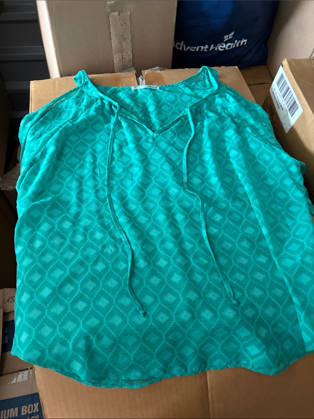 Women’s Turquoise Cold Shoulder Blouse